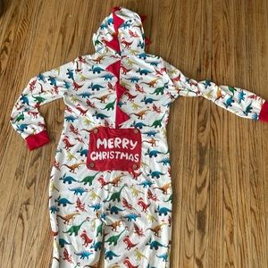 Christmas dinosaur onesie.
